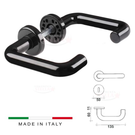 Coppia Maniglie Antinfortunistiche Nero Lucido | ferramentastella.it