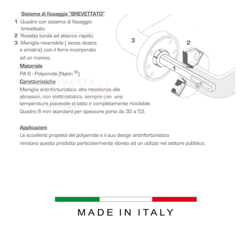 Coppia Maniglie Antinfortunistiche bianco Lucido | ferramentastella.it