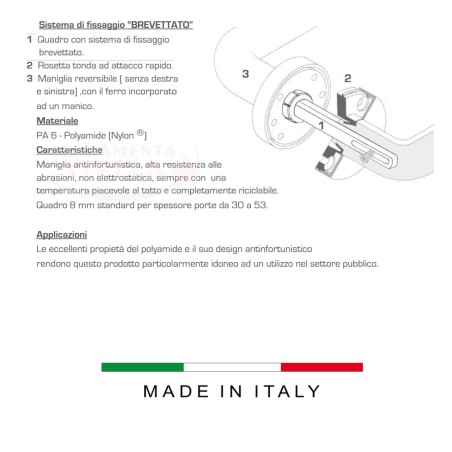 Coppia Maniglie Antinfortunistiche bianco Lucido | ferramentastella.it