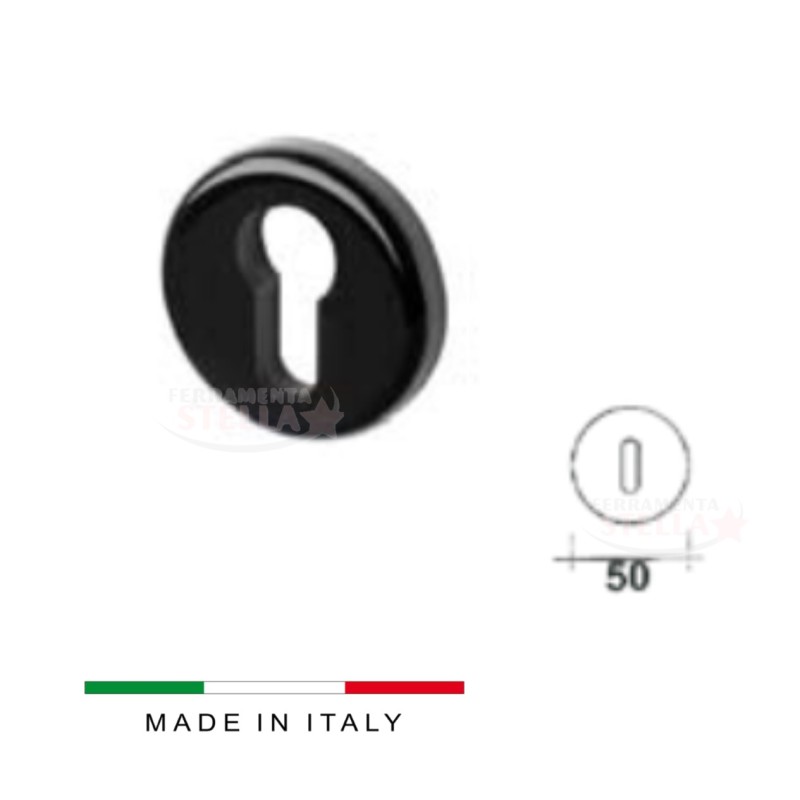 Rosette nylon nero foro yale su rosetta tonda | ferramentastella.it