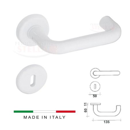 Coppia Maniglie Antinfortunistiche bianco Lucido | ferramentastella.it