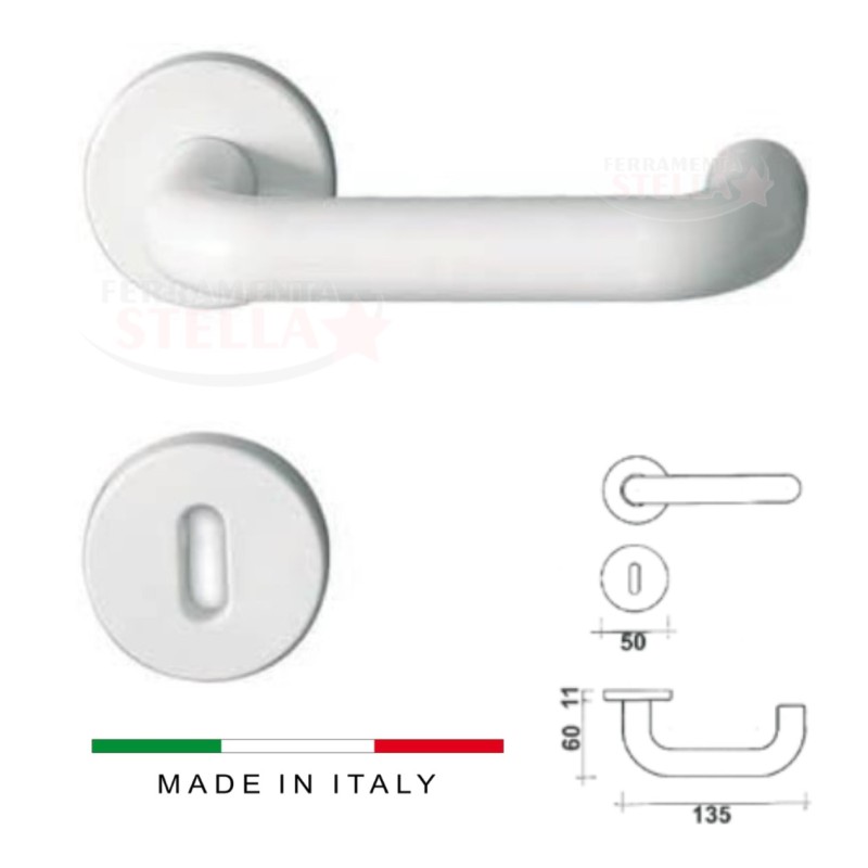 Coppia Maniglie Antinfortunistiche bianco Lucido | ferramentastella.it