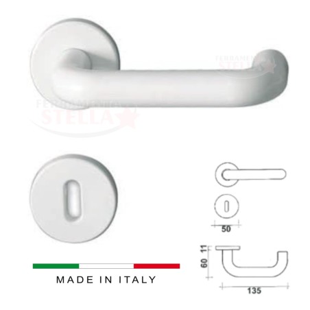 Coppia Maniglie Antinfortunistiche bianco Lucido | ferramentastella.it