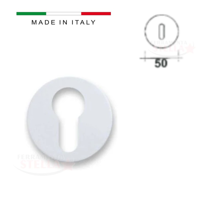 Coppia rosette cilindro sagomato nylon bianco | ferramentastella.it
