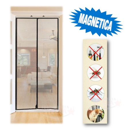 Zanzariera magnetica porta 120x250 nera velcro | ferramentastella.it