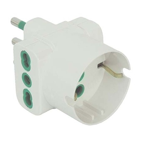 Adattatore schuko spina elettrica bianca 16a 250v| ferramentastella.it