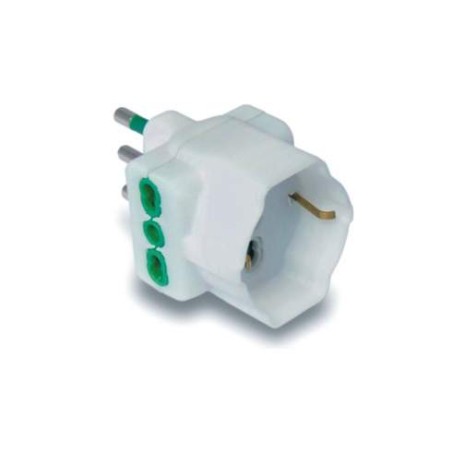 Adattatore schuko spina elettrica bianca 16a 250v| ferramentastella.it