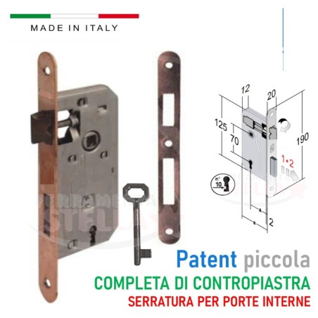 Serratura patent per porte interne e/50 tondo | ferramentastella.it