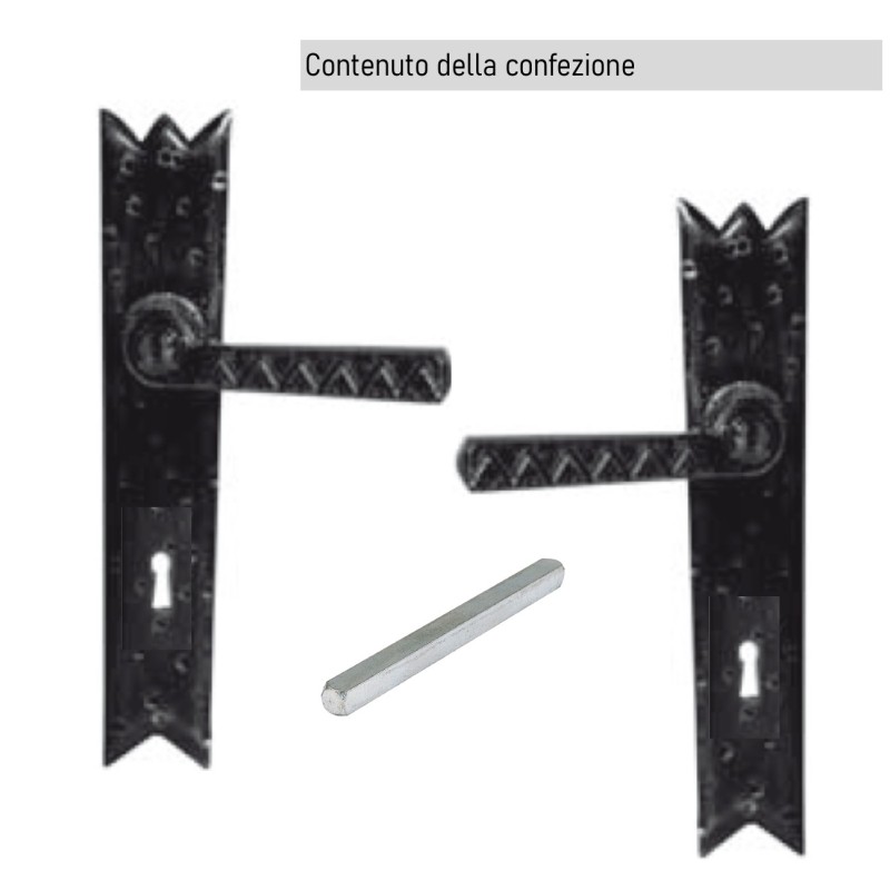 Coppia maniglia ferro battuto interasse rustica | ferramentastella.it