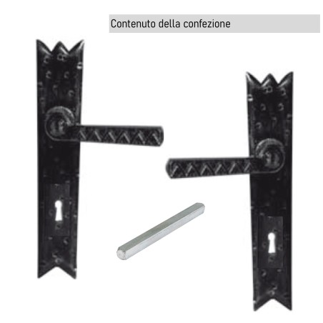 Coppia maniglia ferro battuto interasse rustica | ferramentastella.it