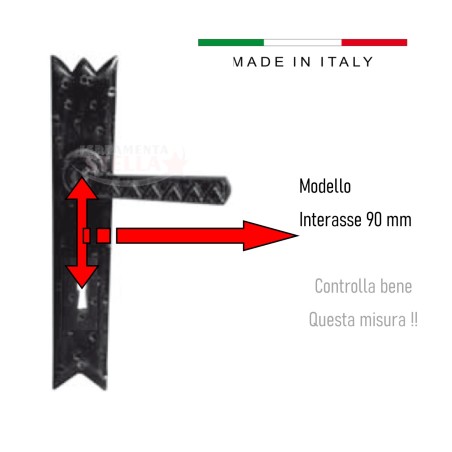 Coppia maniglia ferro battuto interasse rustica | ferramentastella.it