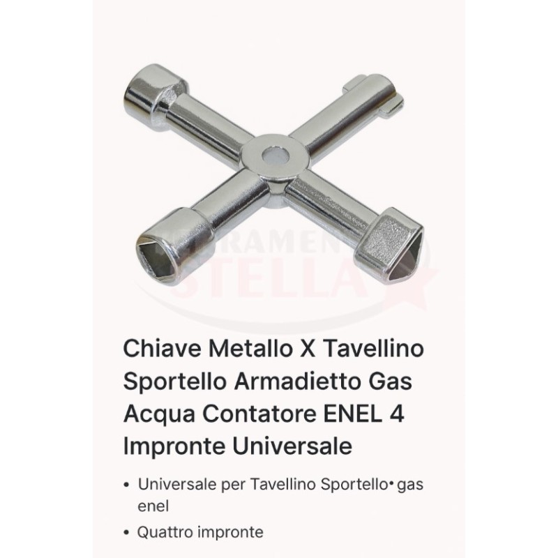 Chiave x tavellino sportello gas acqua enel | ferramentastella.com