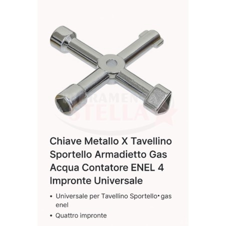 Chiave x tavellino sportello gas acqua enel | ferramentastella.com