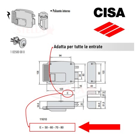 Serratura elettrica cisa 11610 portoncino ingresso|ferramentastella.it
