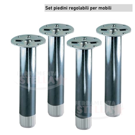 Piedino regolabile mobili acciaio zincato 15 cm | ferramentastella.it
