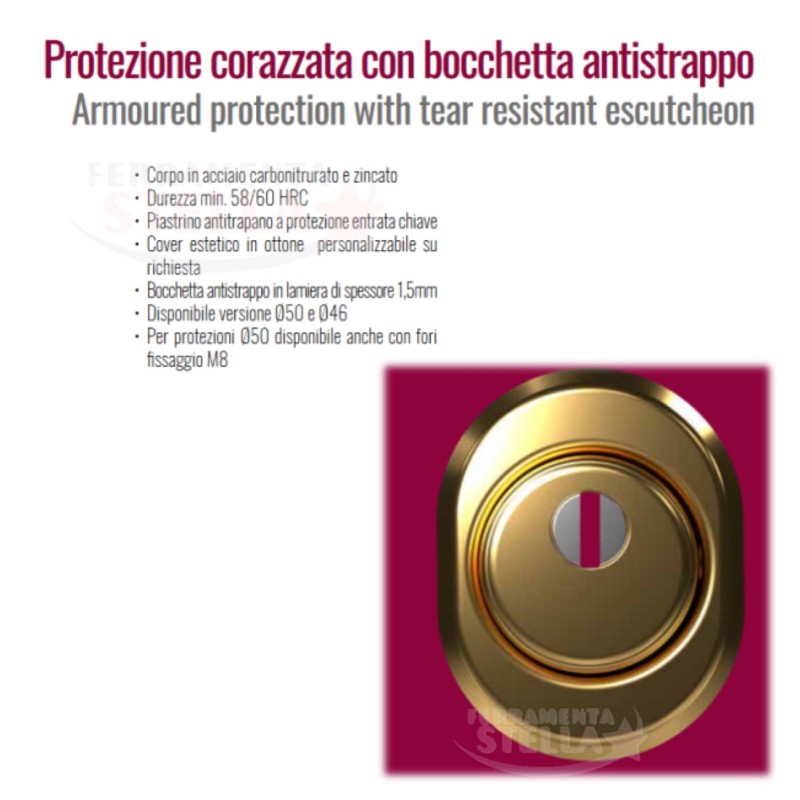 Defender in ottone lucido per cilindro sagomato | ferramentastella.it