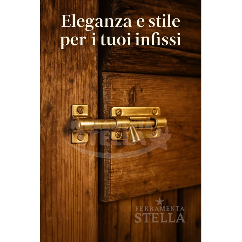 Catenaccio tondo ottone 60 mm per ante e portoni | ferramentastella.it