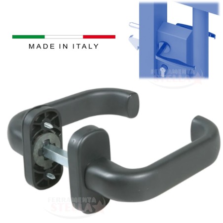 Maniglia nera opaca porte alluminio pvc ferro | ferramentastella.it