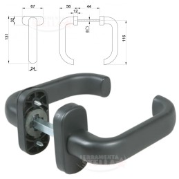 Maniglia nera opaca porte alluminio pvc ferro | ferramentastella.it 2