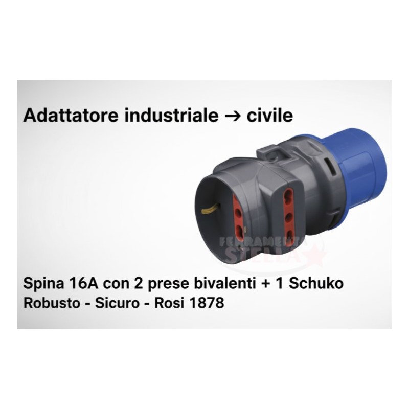 Adattatore sistema industriale civile spina | ferramentastella.it