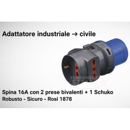 Adattatore sistema industriale civile spina | ferramentastella.it
