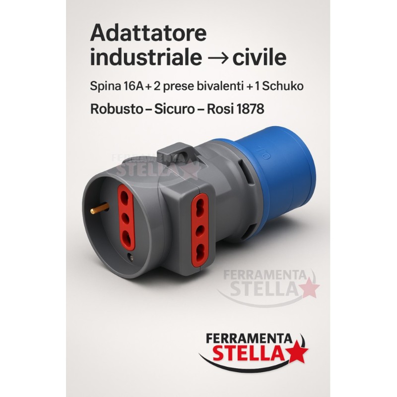 Adattatore sistema industriale civile spina | ferramentastella.it