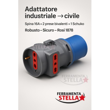 Adattatore sistema industriale civile spina | ferramentastella.it
