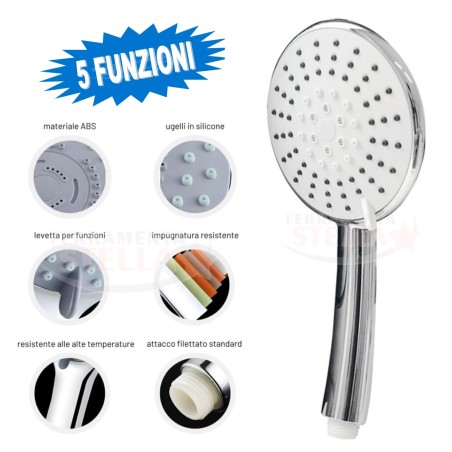 Doccia doccetta anticalcare 5 funzioni cromato | ferramentastella.it
