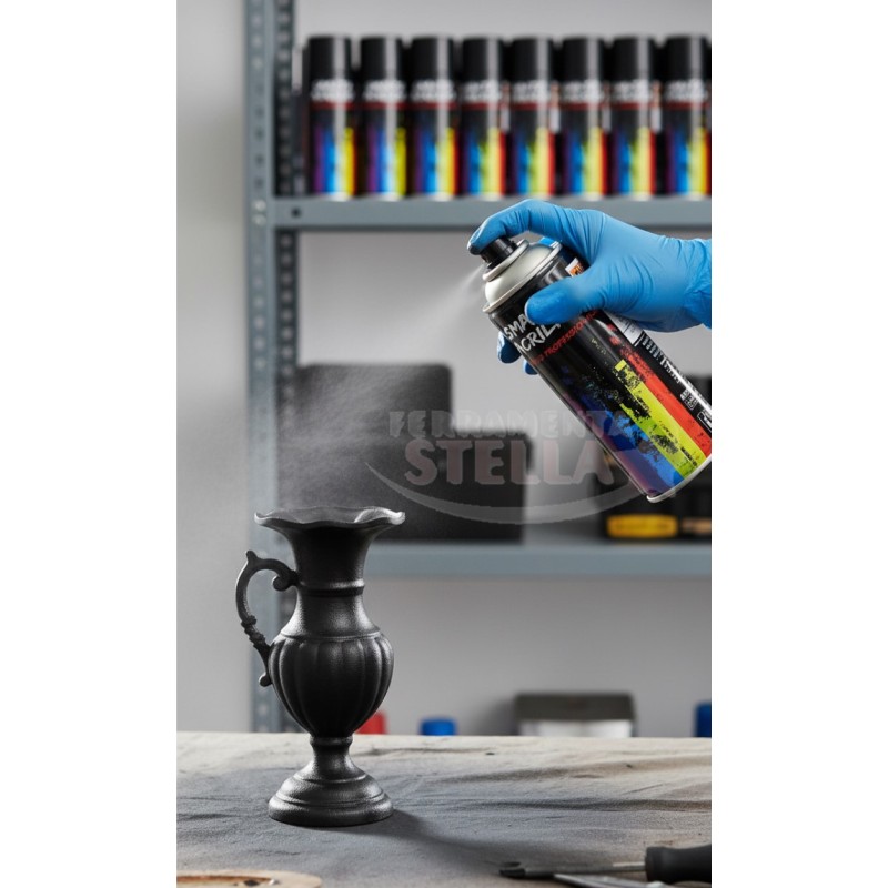 Smalto Spray Acrilico Nero RAL 9005 | ferramentastella.com
