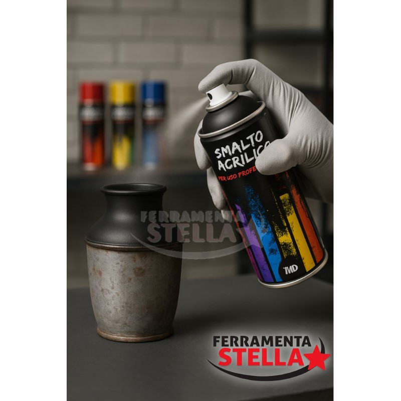 Smalto Spray Acrilico Nero RAL 9005 | ferramentastella.com