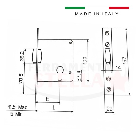 Serratura a infilare fiam con rullo art.76 | ferramentastella.com