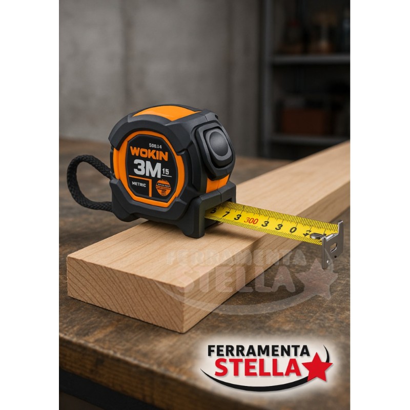 Flessometro wokin 3 metri blocco automatico | ferramentastella.com