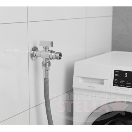 Rubinetto a Sfera per Lavatrice 1/2" x 3/4" Cromato | FerramentaStella.com