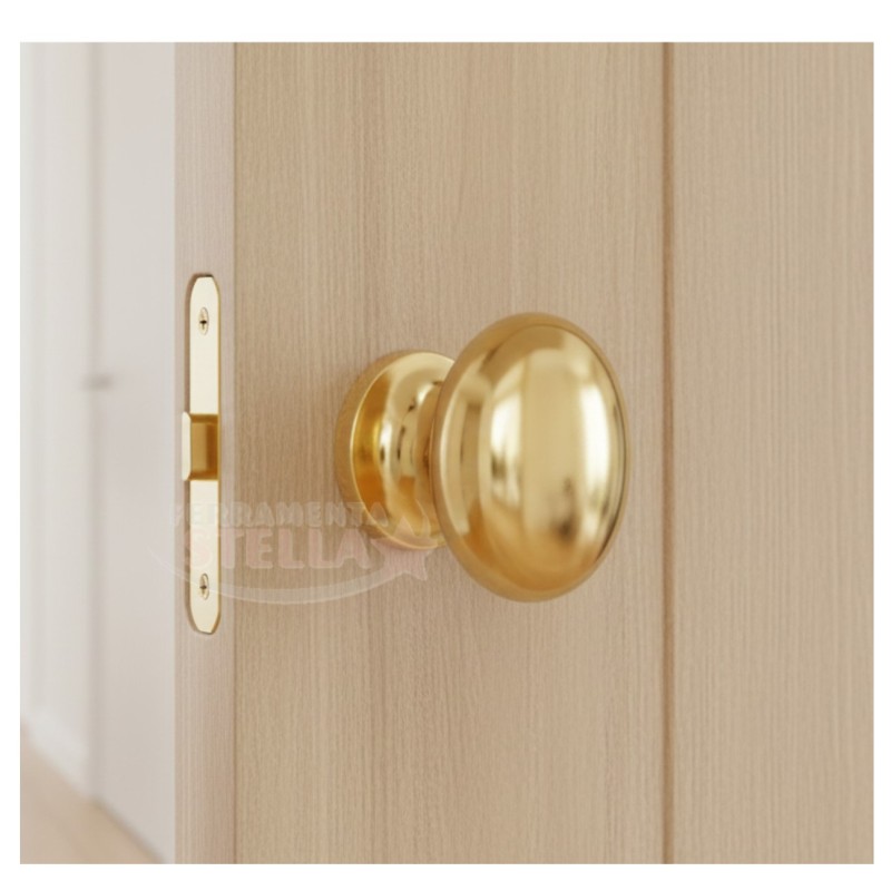 Pomolo fisso oro lucido maniglia portone | ferramentastella.it