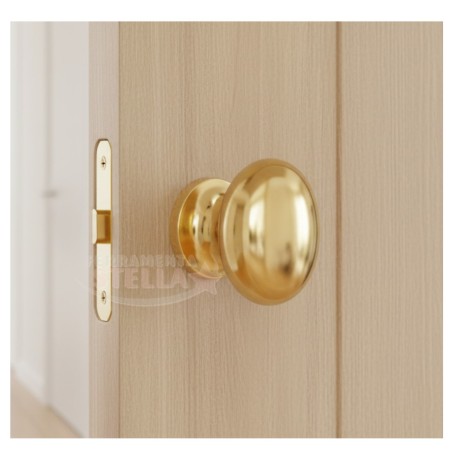 Pomolo fisso oro lucido maniglia portone | ferramentastella.it