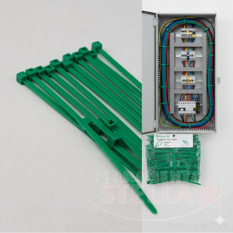 Fascetta autobloccante verde mm 3,6x200 - 100 pz | ferramentastella.it