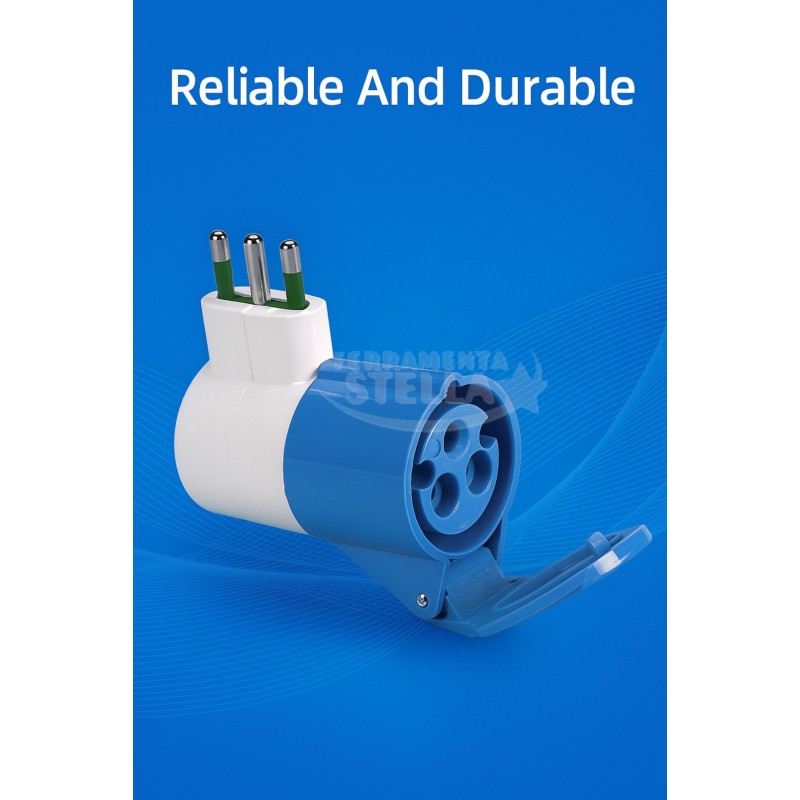 Adattatore spina presa industriale blu 2p + t 16a | ferramentastella