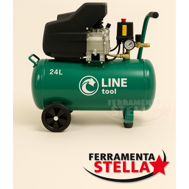 Dettaglio dei due manometri e del doppio connettore rapido del compressore SimplyAirC-24