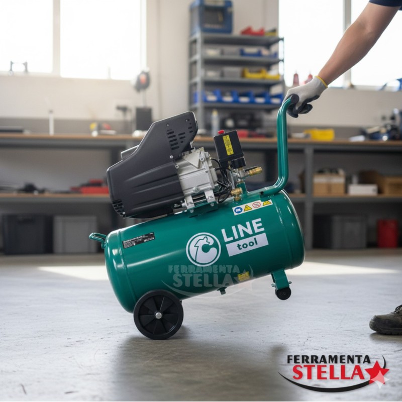 Compressore SimplyAirC-24 con ruote e maniglia ergonomica per facile movimentazione