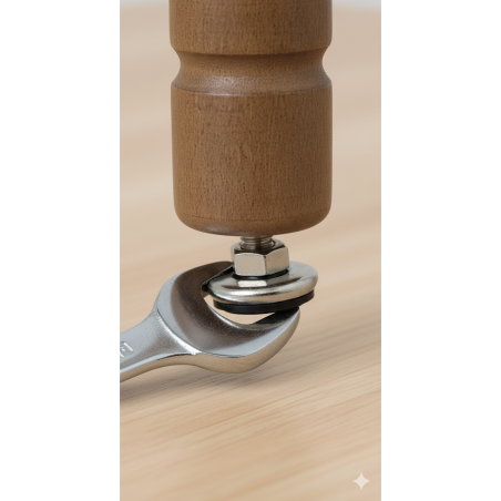 Piedini in legno noce 15 cm con piastra mobili | ferramentastella.it