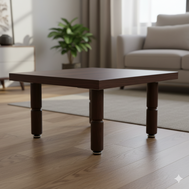 Piedini in legno noce 15 cm con piastra mobili | ferramentastella.it