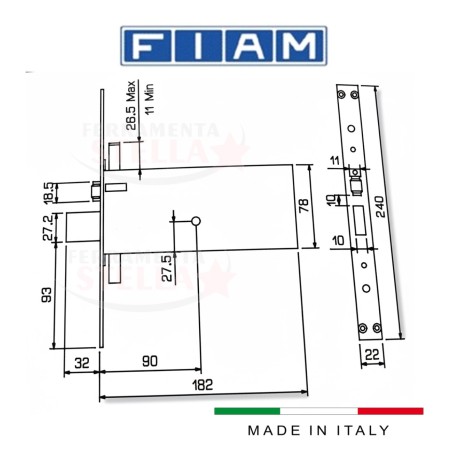 Dettaglio rullo regolabile serratura Fiam 932 – vite di regolazione per allineamento perfetto al controbordo