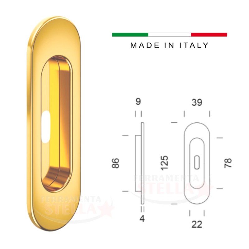 Maniglia Martinelli NOXIA Oro – Foro Chiave | ferramentastella.com