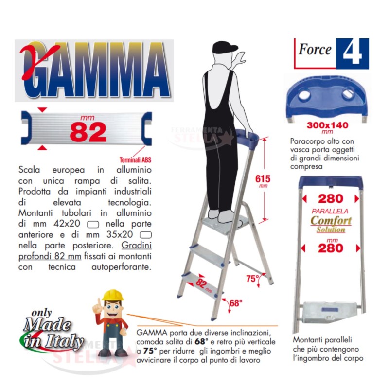 Scala Libretto Facal GAMMA 6 Gradini – 150 kg | ferramentastella.com