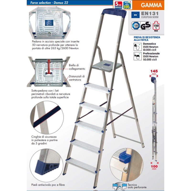 Scala Libretto Facal GAMMA 6 Gradini – 150 kg | ferramentastella.com