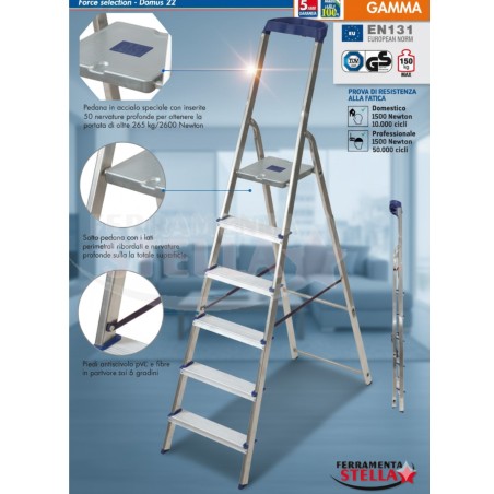Scala Libretto Facal GAMMA 6 Gradini – 150 kg | ferramentastella.com
