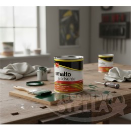SMALTO VERNICE SINTETICO COLORATO x FERRO LEGNO - UTILIA - VERDE RAL 6005 2