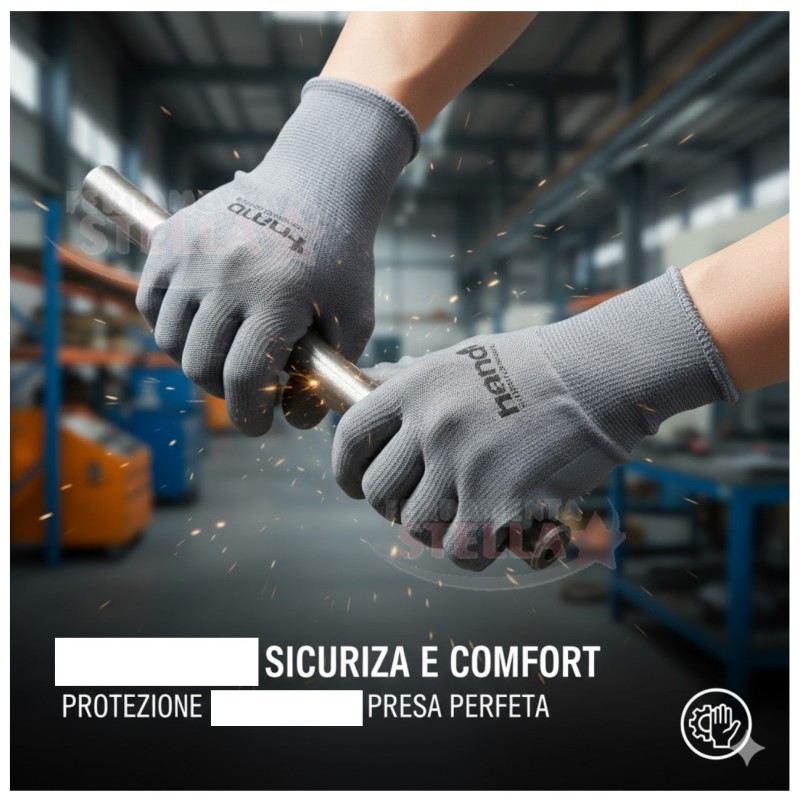 Guanto poliuretano grigio maglia pesante sintetico| ferramenstastella.it