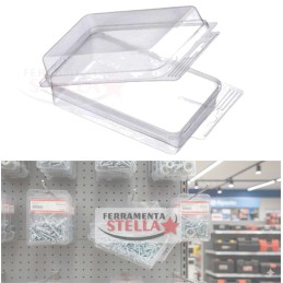 BLISTER CONFEZIONE DA ESPOSIZIONE - BIVALVA TRASPARENTE IN  PVC MM 95 X 45 - ALTEZZA MM 20 2