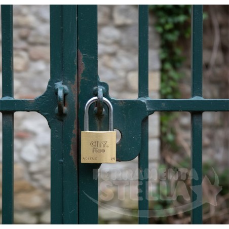 Lucchetto arco lungo ottone temperato 2 chiavi | ferramentastella.it